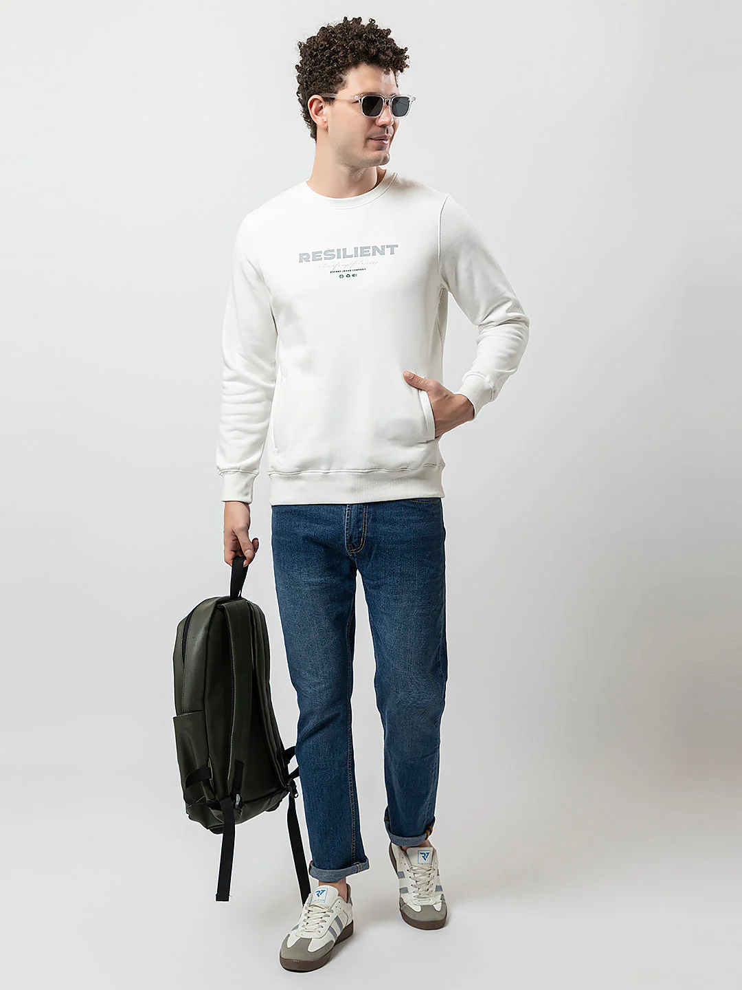 Men's Solid Graphic Sweatshirt - Image 7