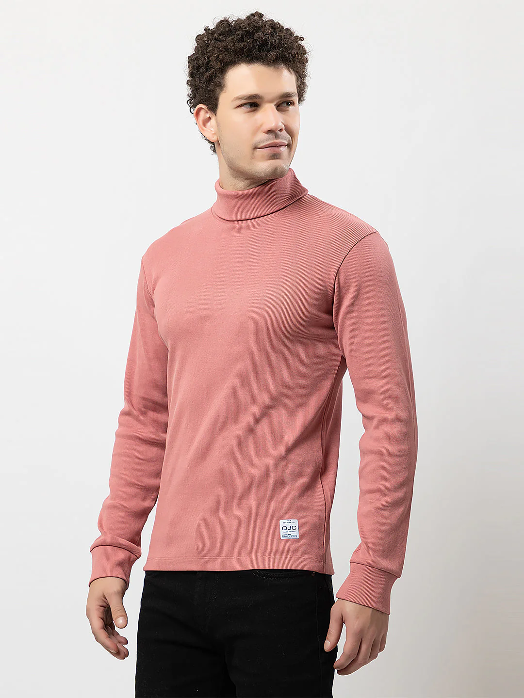 Men's Solid High-Neck Tee - Image 3