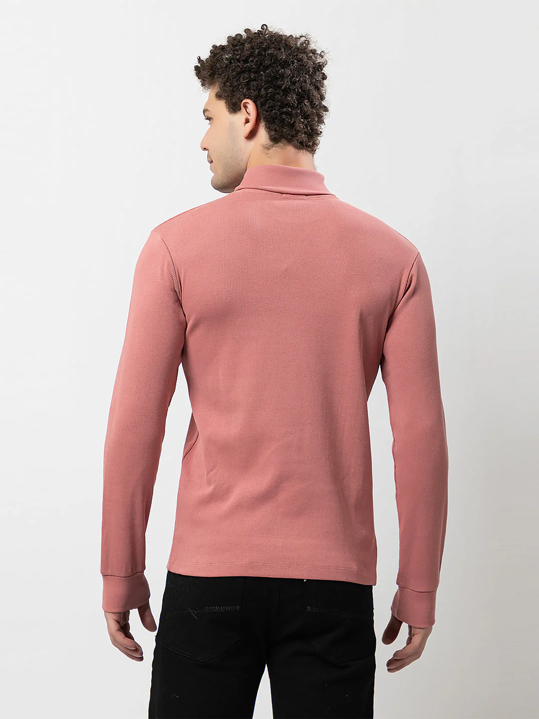 Men's Solid High-Neck Tee - Image 4