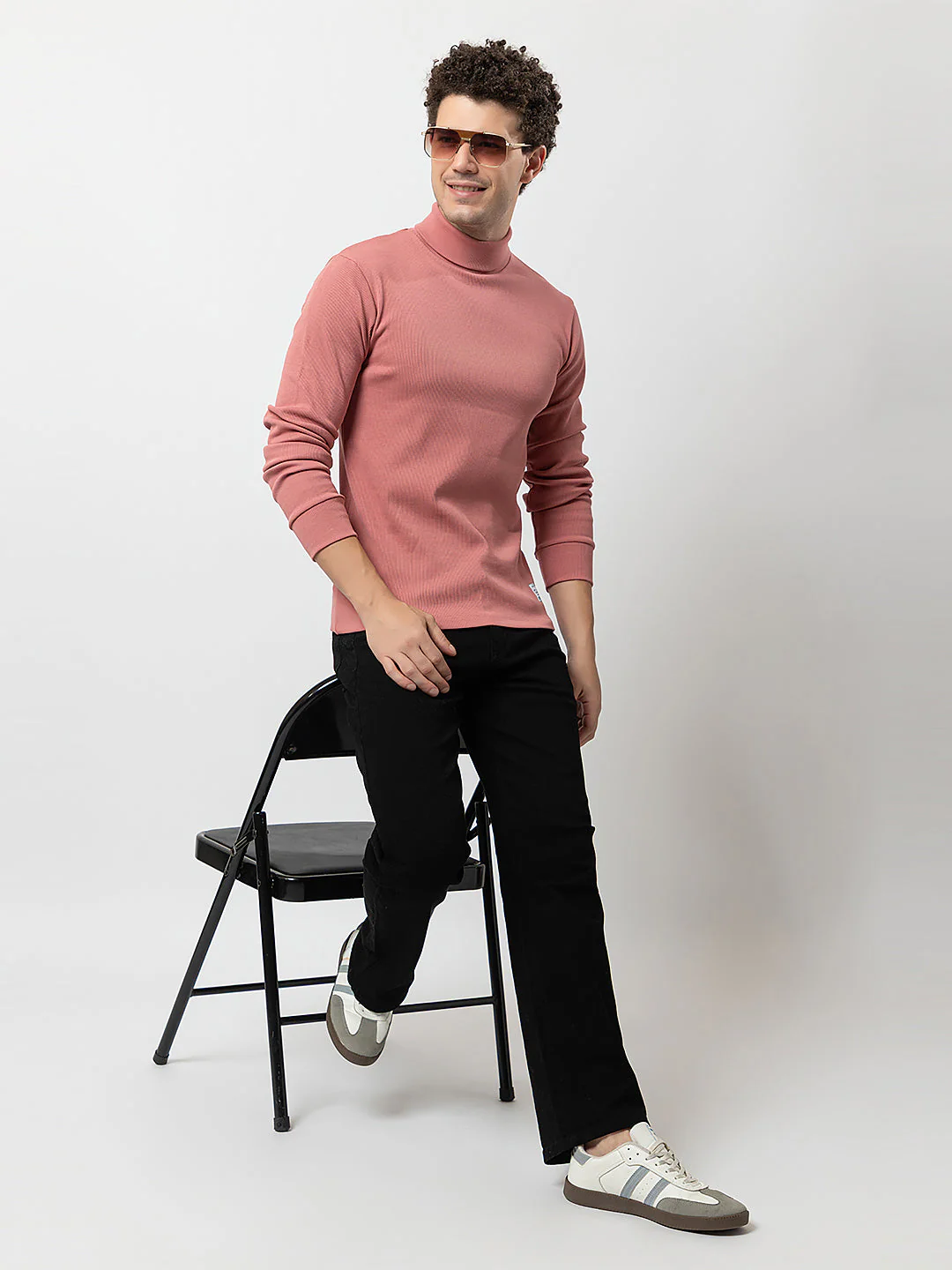 Men's Solid High-Neck Tee - Image 6