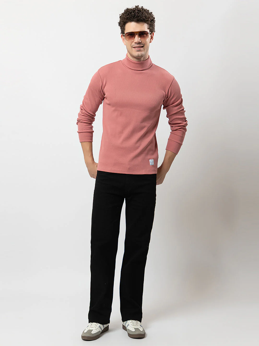 Men's Solid High-Neck Tee - Image 7