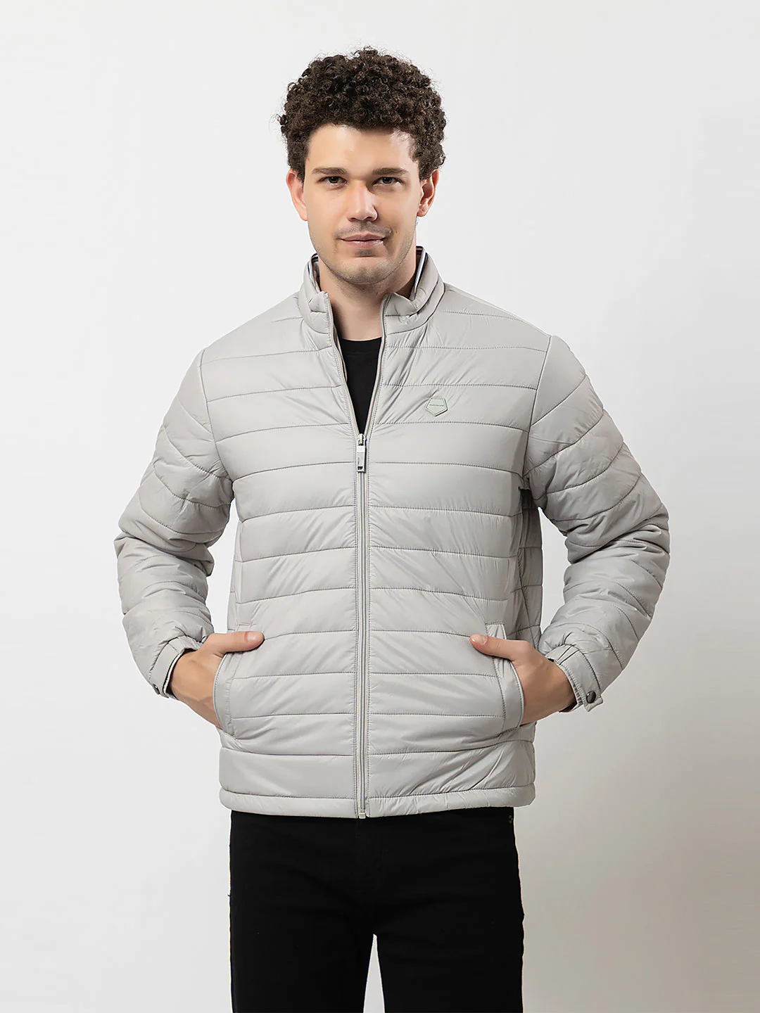 Men's Solid Puffer Jacket