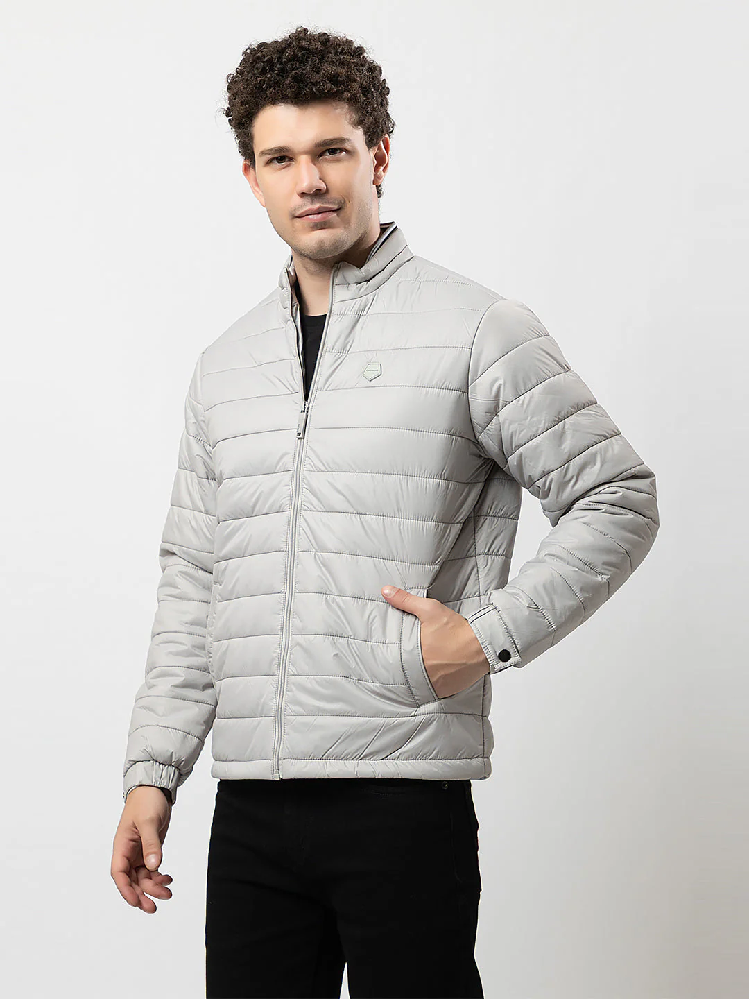Men's Solid Puffer Jacket - Image 2