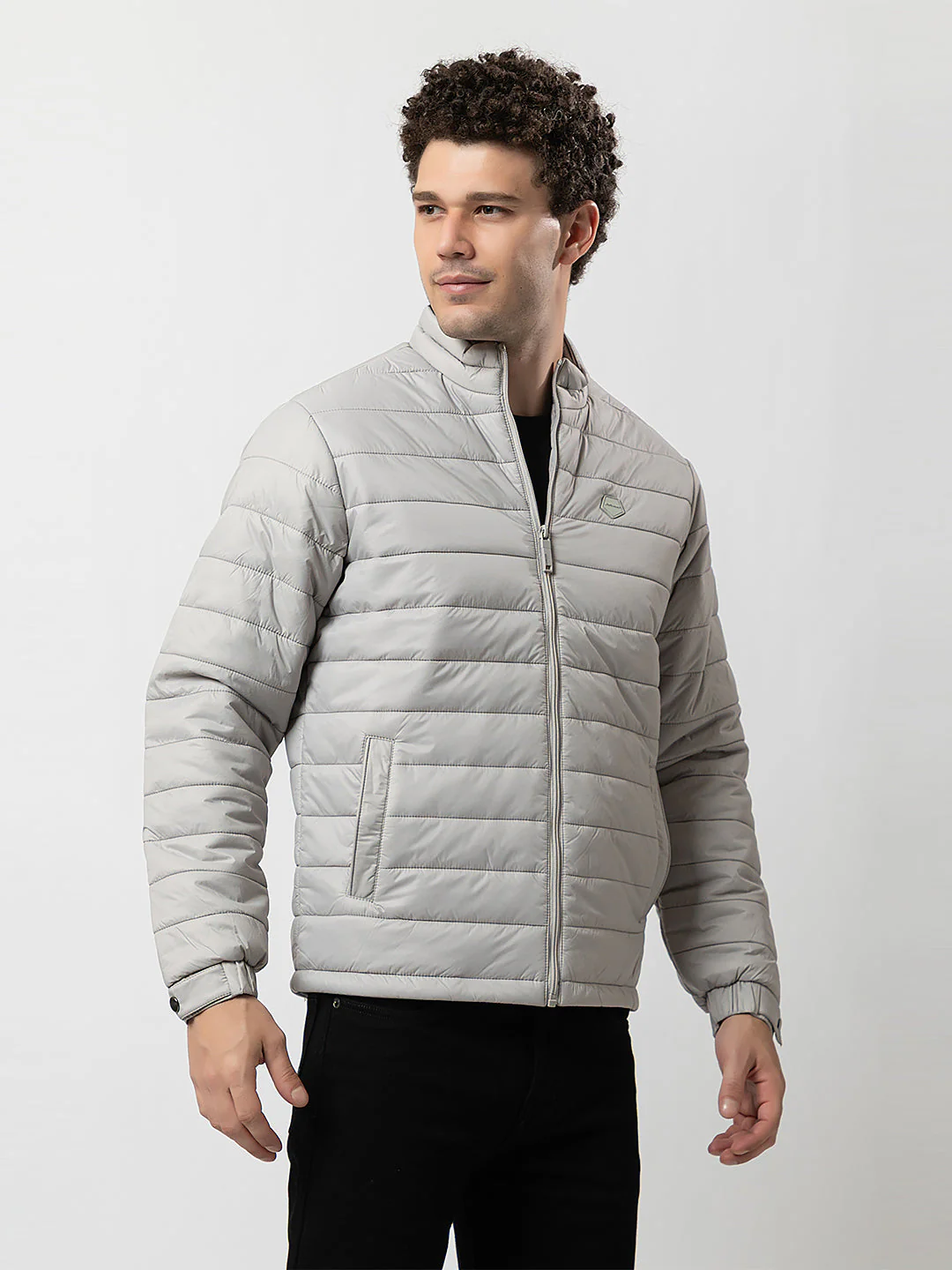 Men's Solid Puffer Jacket - Image 3