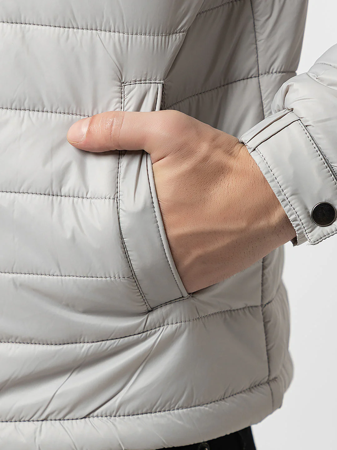 Men's Solid Puffer Jacket - Image 6