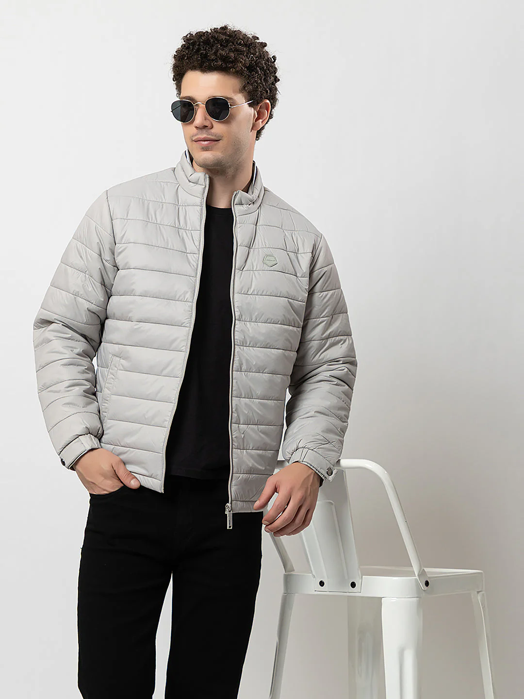 Men's Solid Puffer Jacket - Image 7