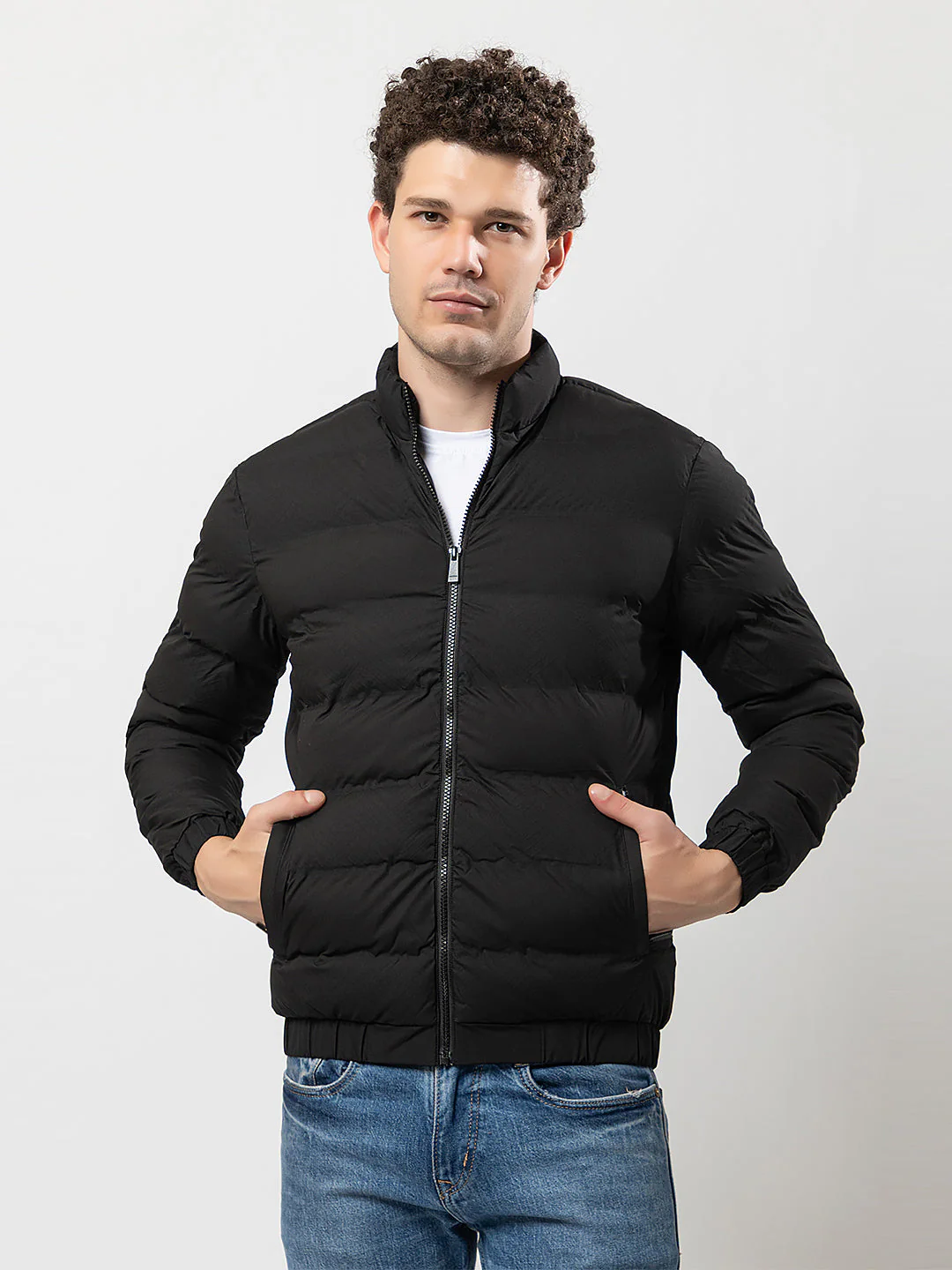 Men's Solid Puffer Jacket