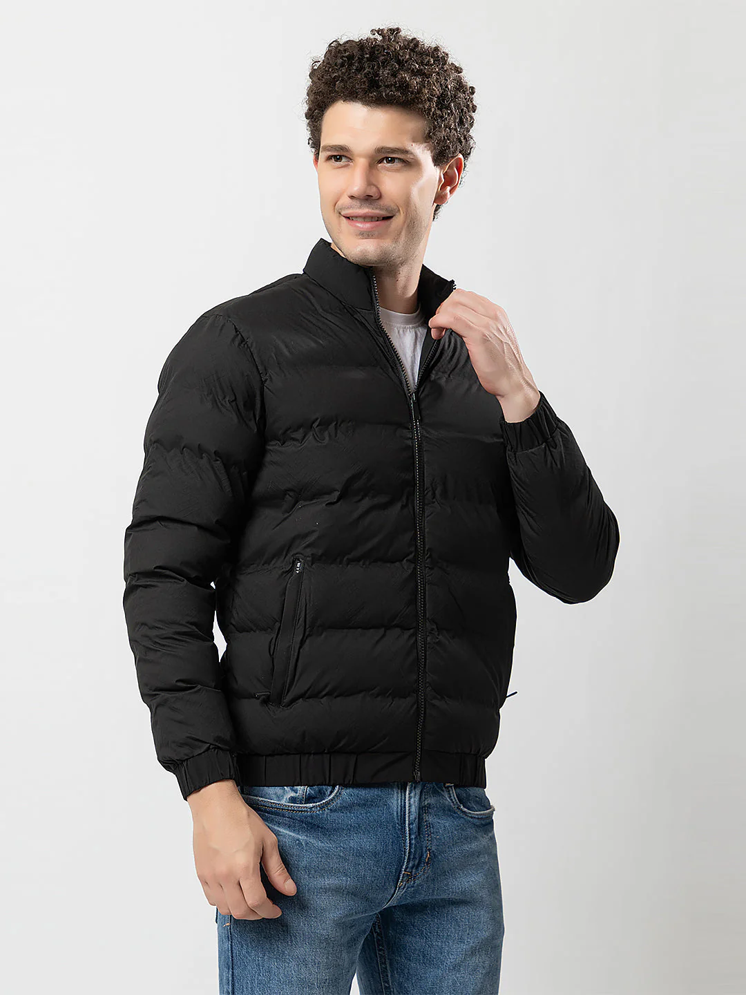 Men's Solid Puffer Jacket - Image 2