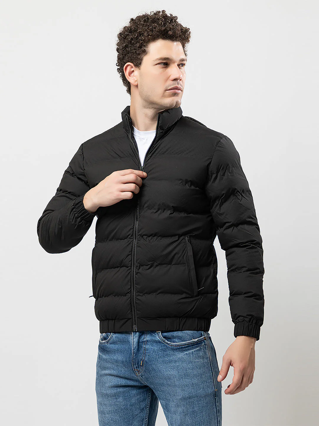 Men's Solid Puffer Jacket - Image 3