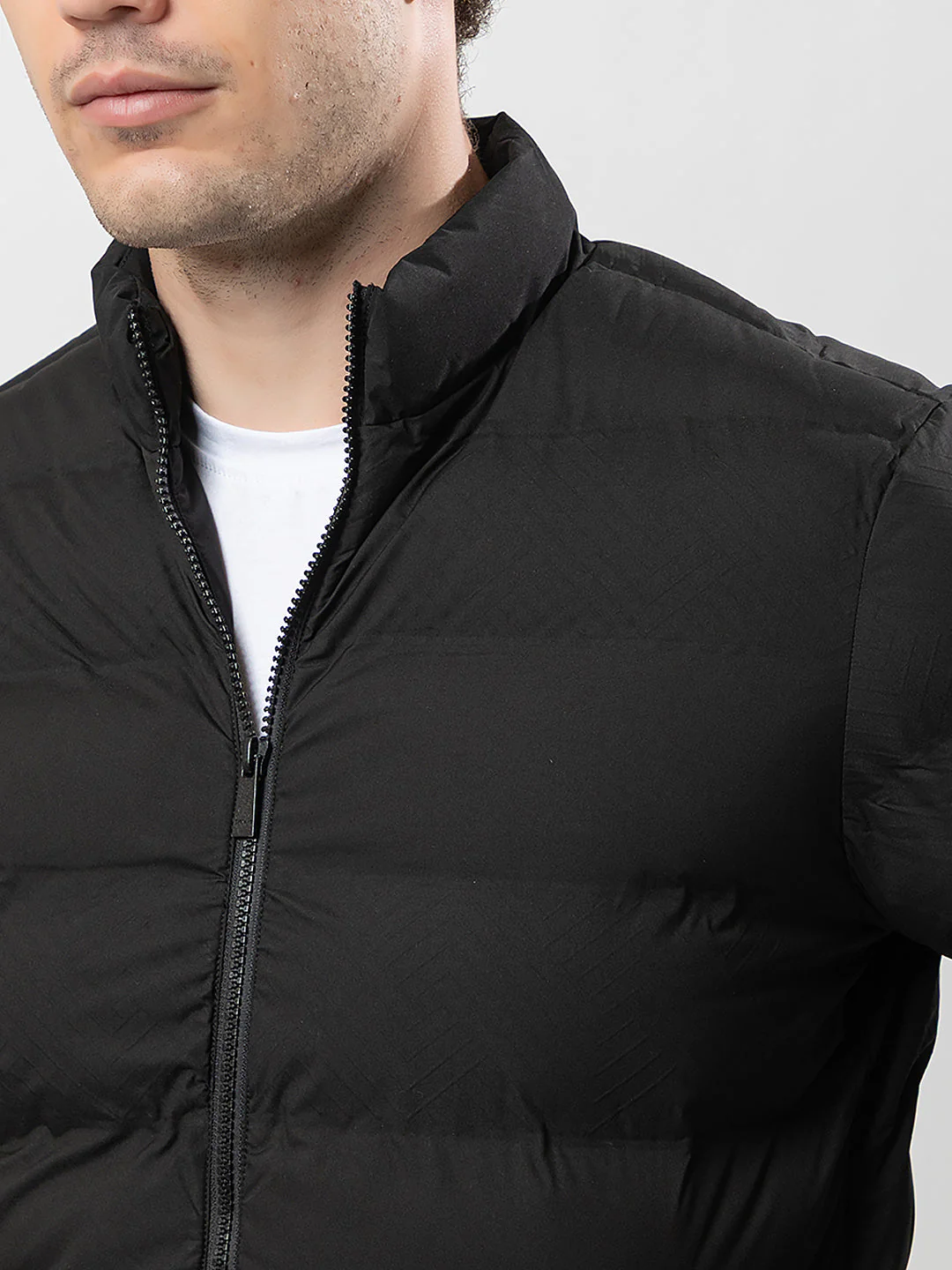 Men's Solid Puffer Jacket - Image 5