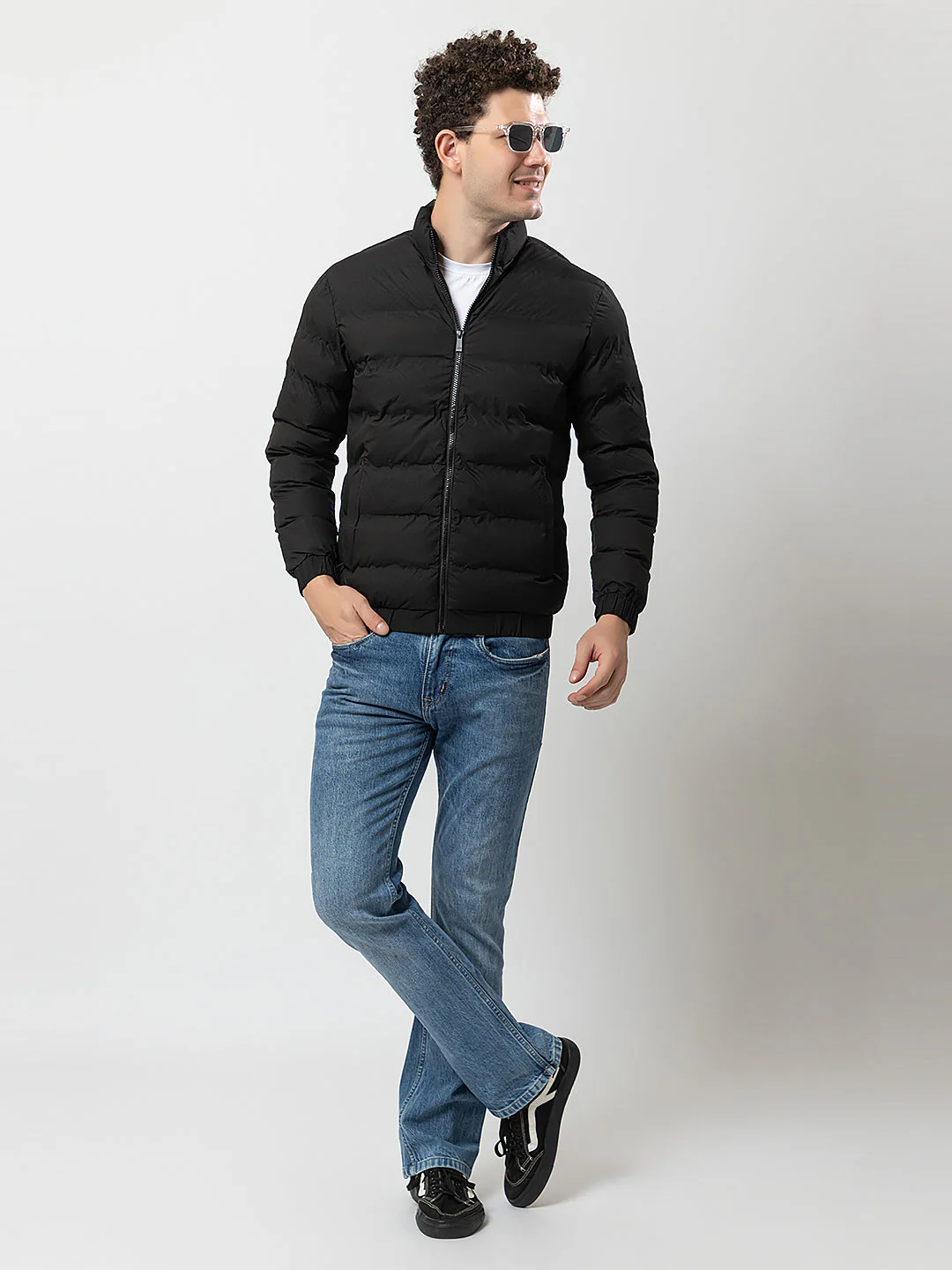 Men's Solid Puffer Jacket - Image 6