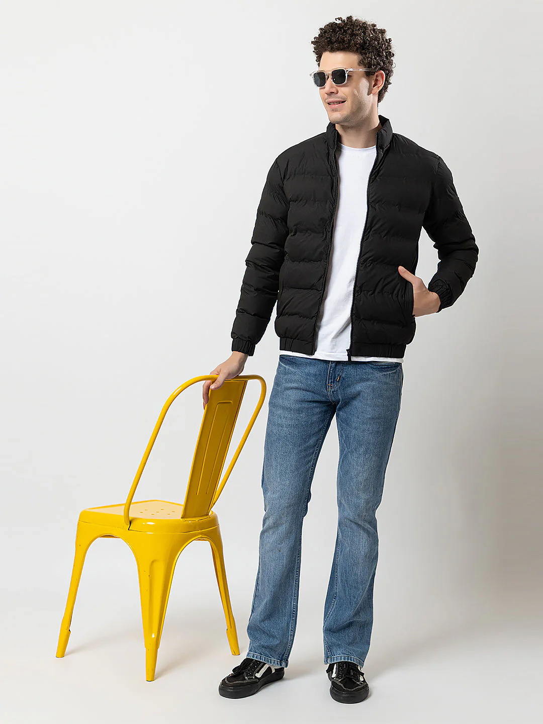 Men's Solid Puffer Jacket - Image 7