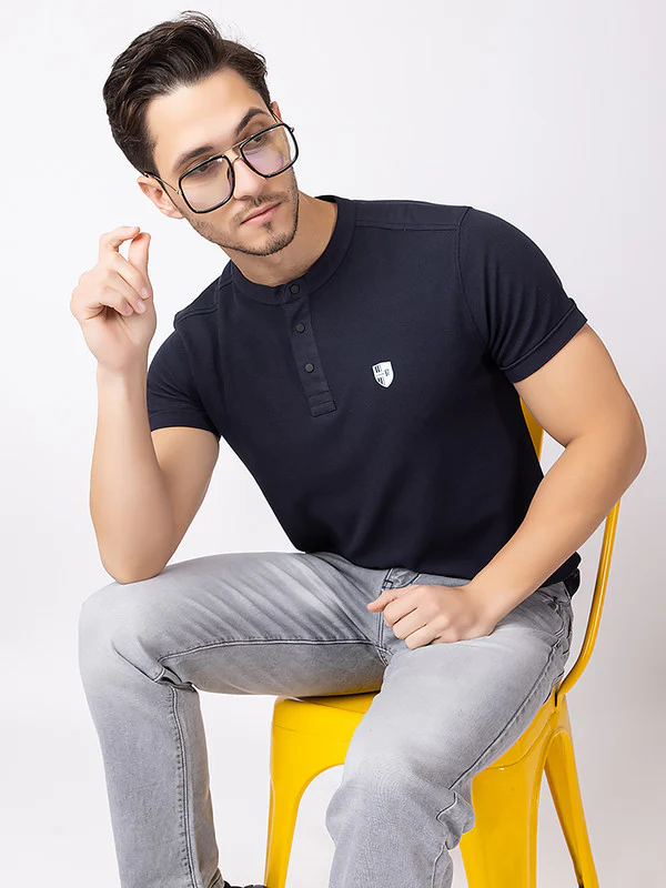 Men's Mandarin-collar T-shirt - Image 13