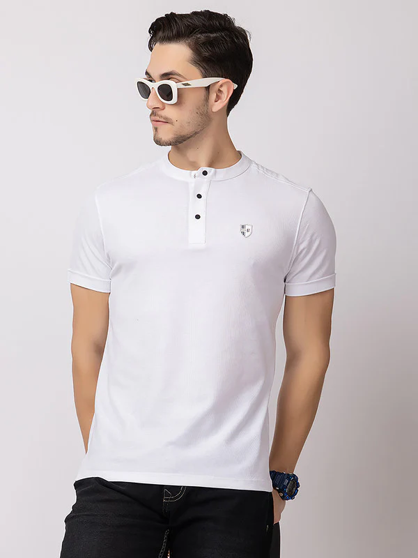 Men's Mandarin-collar T-shirt - Image 21