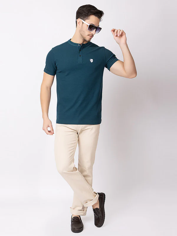 Men's Mandarin-collar T-shirt - Image 5