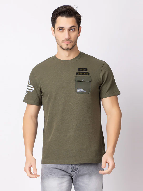 Men's Military Style Roundneck