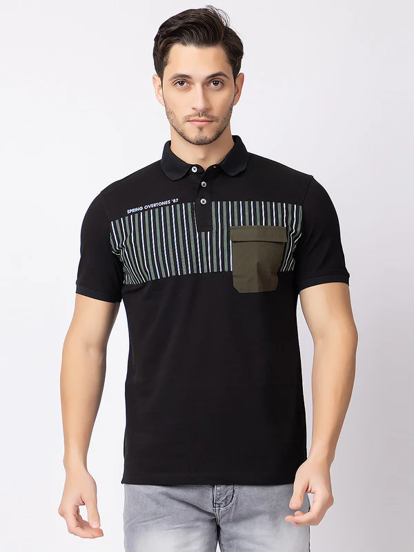 Men's Horizontal-band Polo T-shirt
