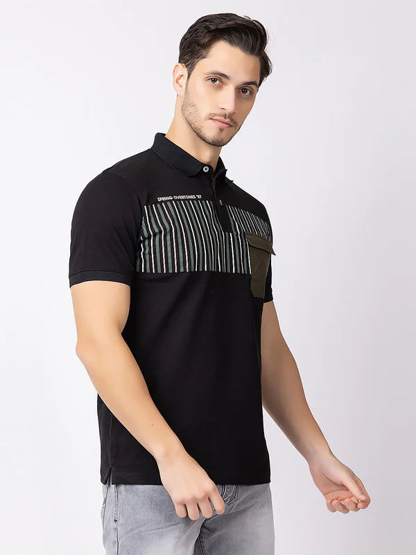 Men's Horizontal-band Polo T-shirt - Image 3