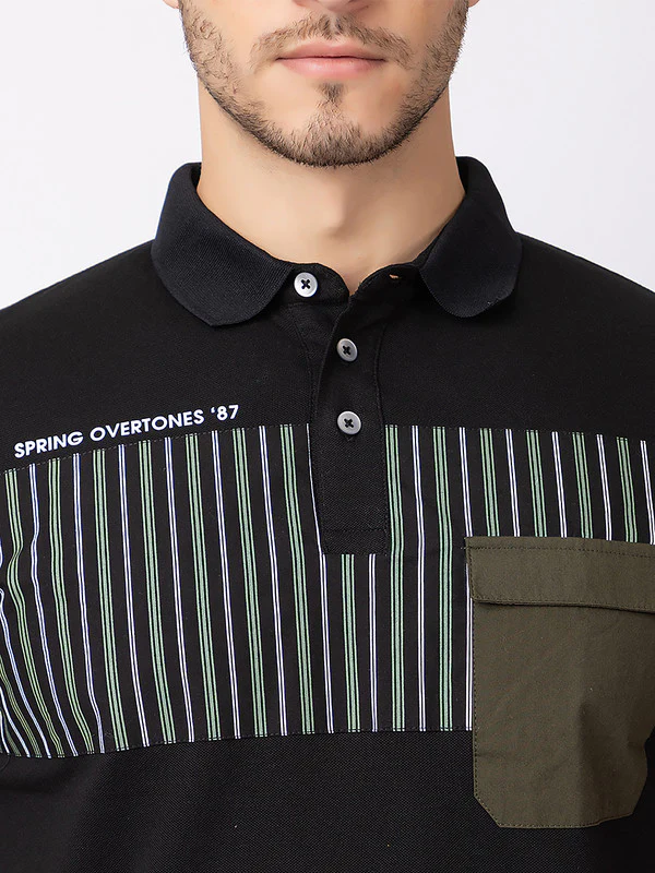 Men's Horizontal-band Polo T-shirt - Image 4