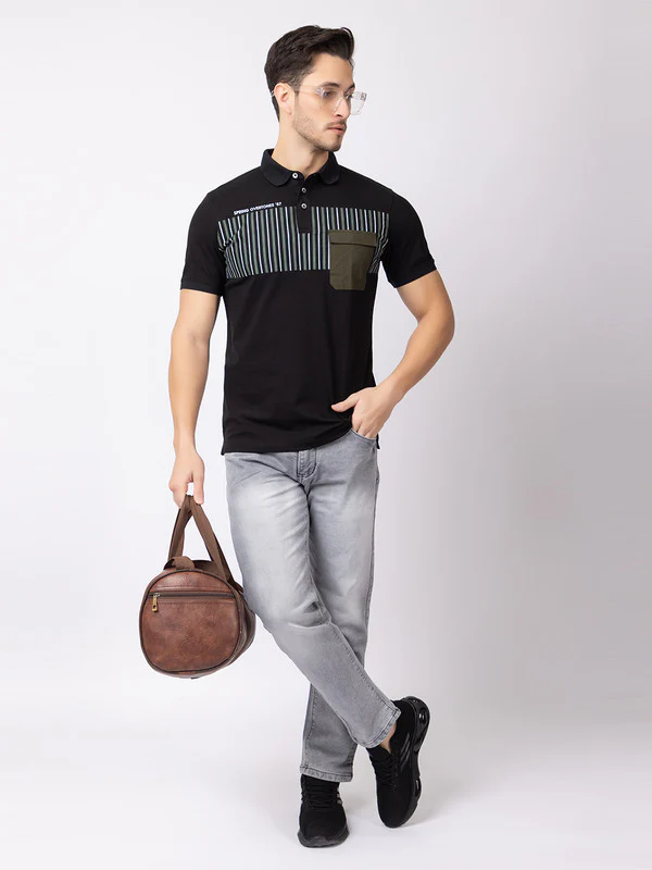 Men's Horizontal-band Polo T-shirt - Image 5