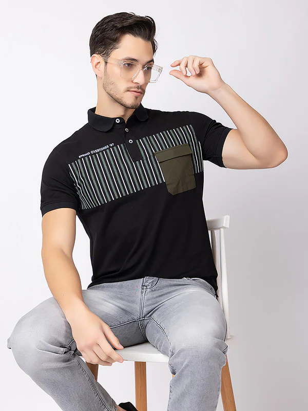 Men's Horizontal-band Polo T-shirt - Image 6