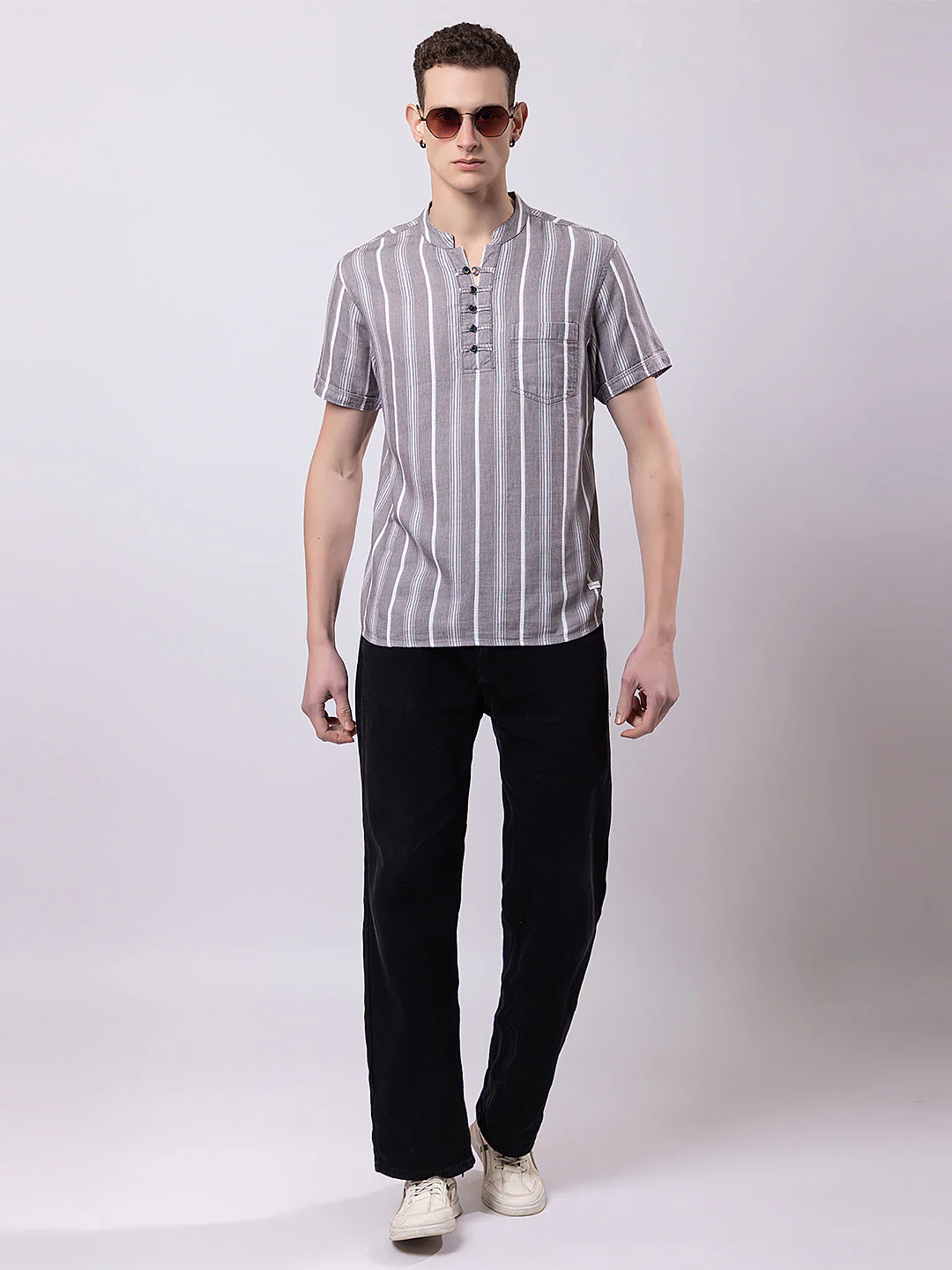 Line Striped Knitted Kurta - Image 5