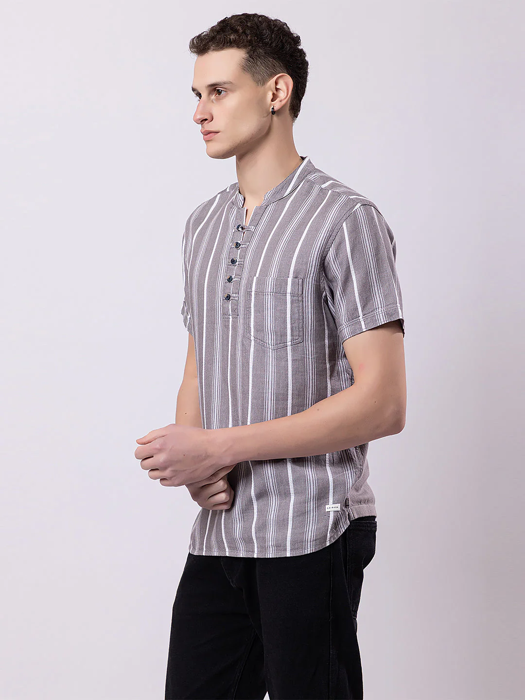 Line Striped Knitted Kurta - Image 7