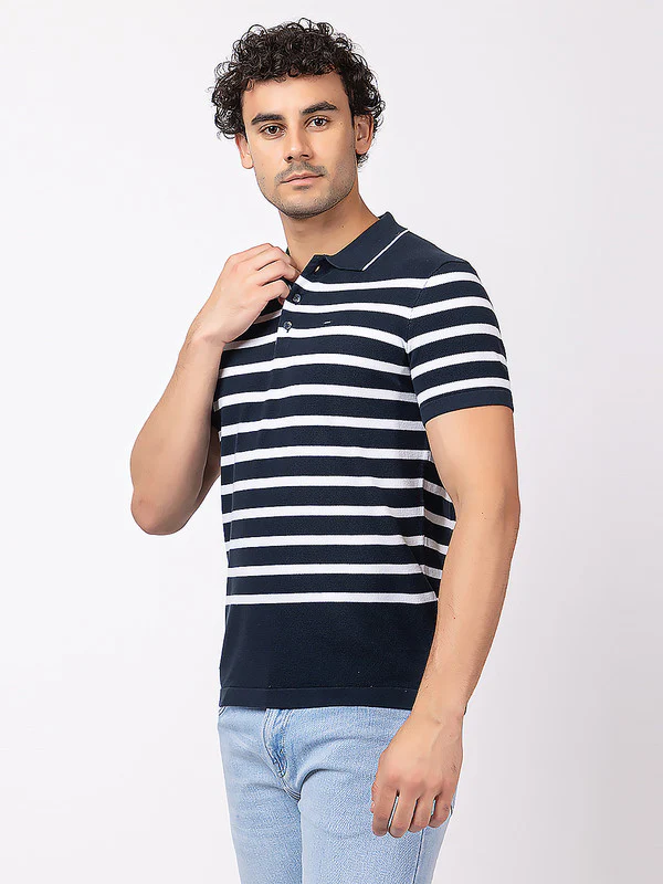 Horizontal Striped Classic Polo - Image 4
