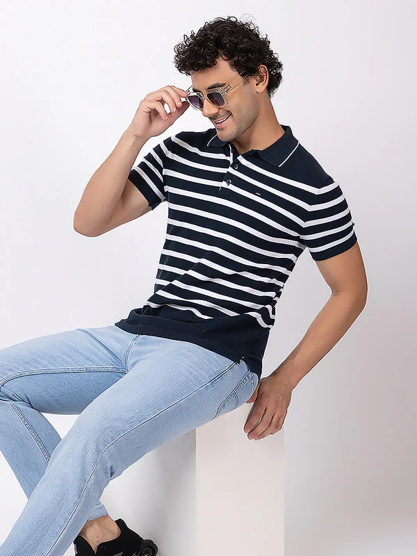 Horizontal Striped Classic Polo - Image 6