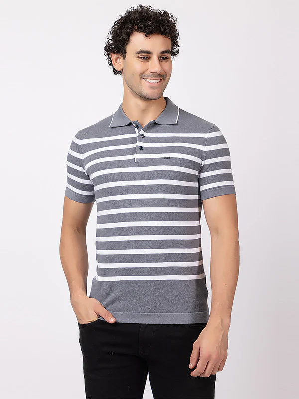 Horizontal Striped Classic Polo - Image 8