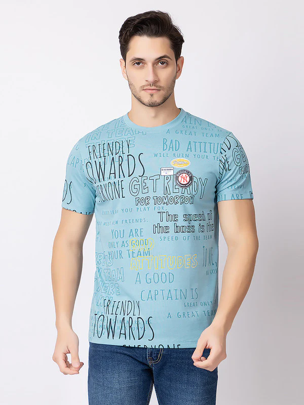 Men's Graphiti-printRoundneck T-Shirt