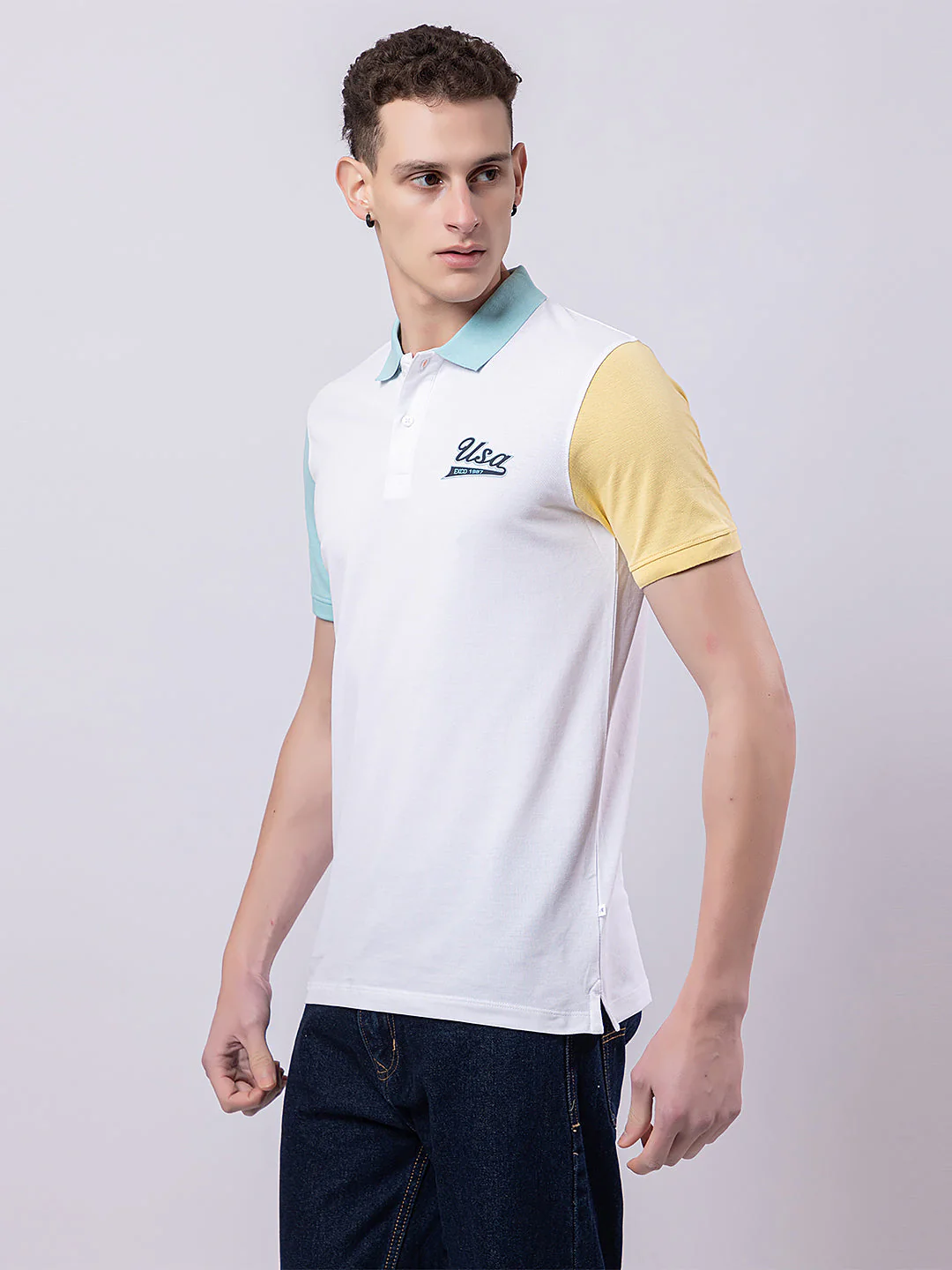 Men's Tricolor Polo T-shirt - Image 10