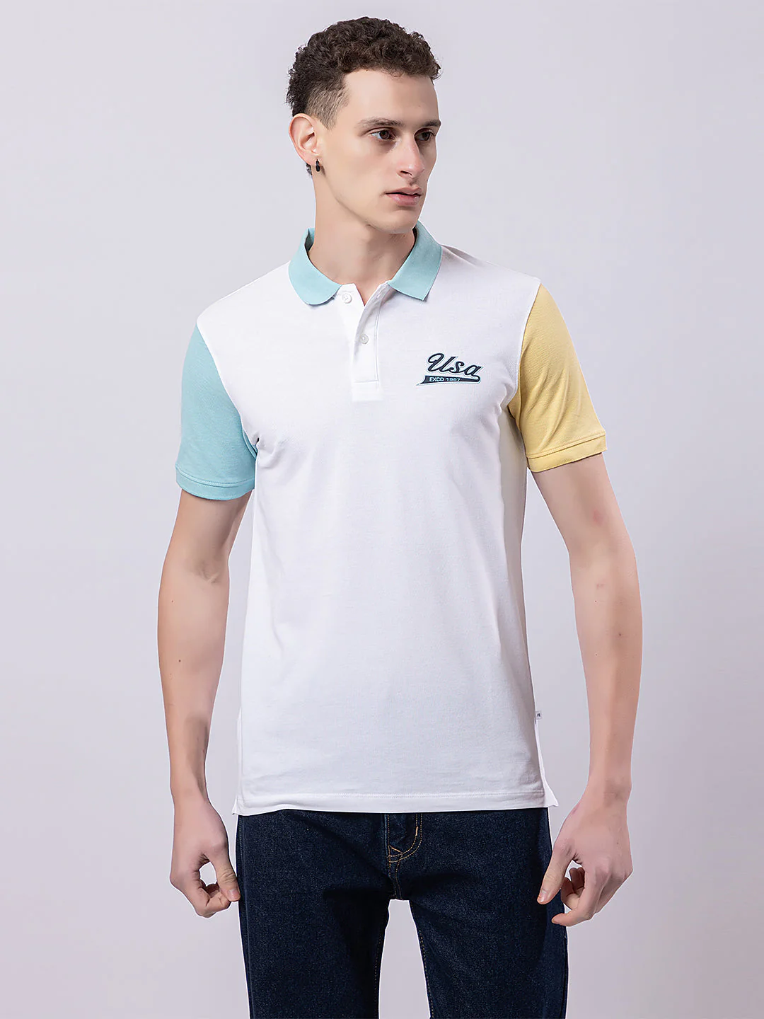 Men's Tricolor Polo T-shirt - Image 8