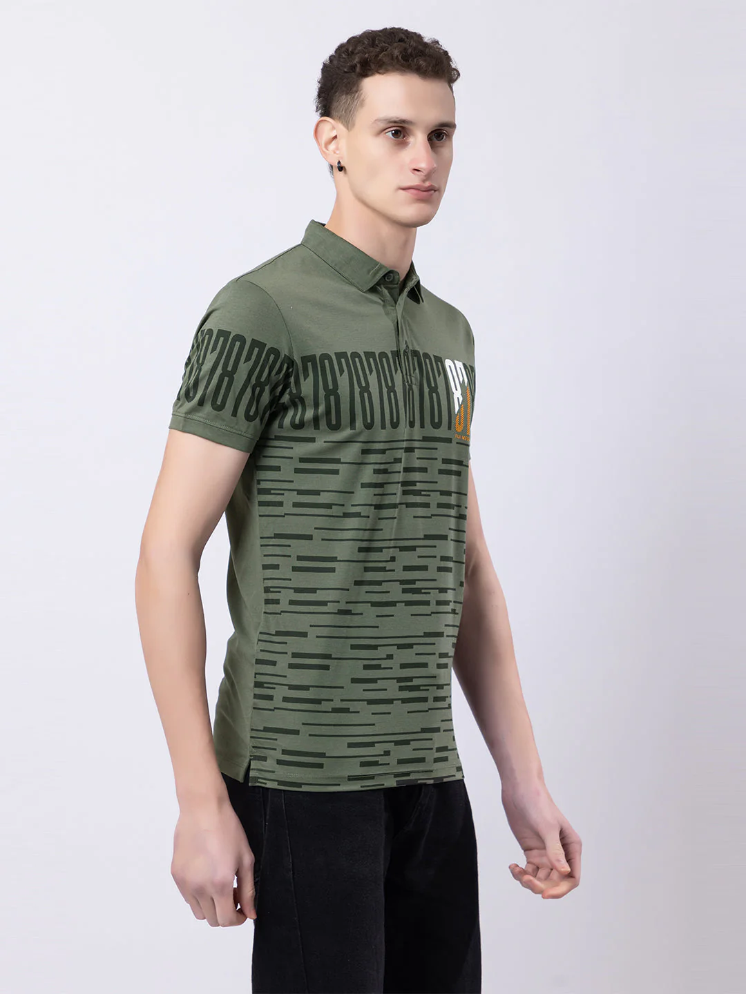 Men's Glitch-print Polo T-shirt - Image 12