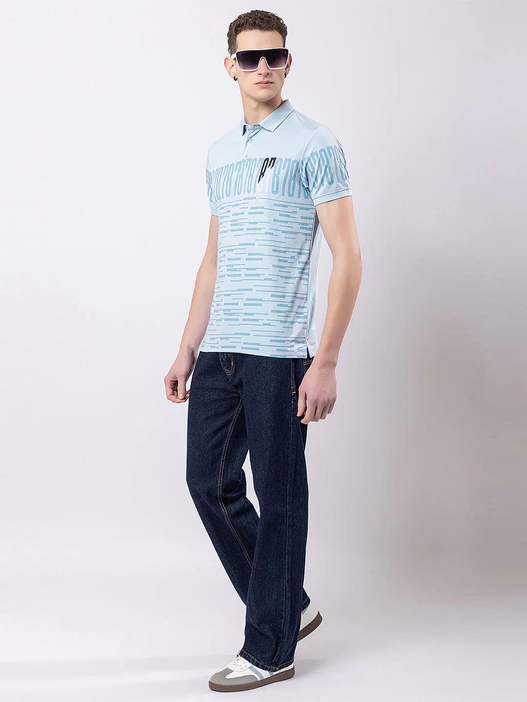 Men's Glitch-print Polo T-shirt - Image 17