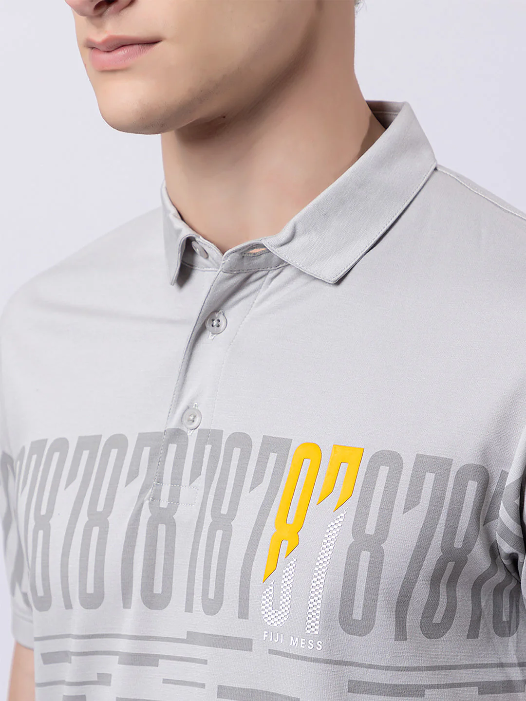 Men's Glitch-print Polo T-shirt - Image 3