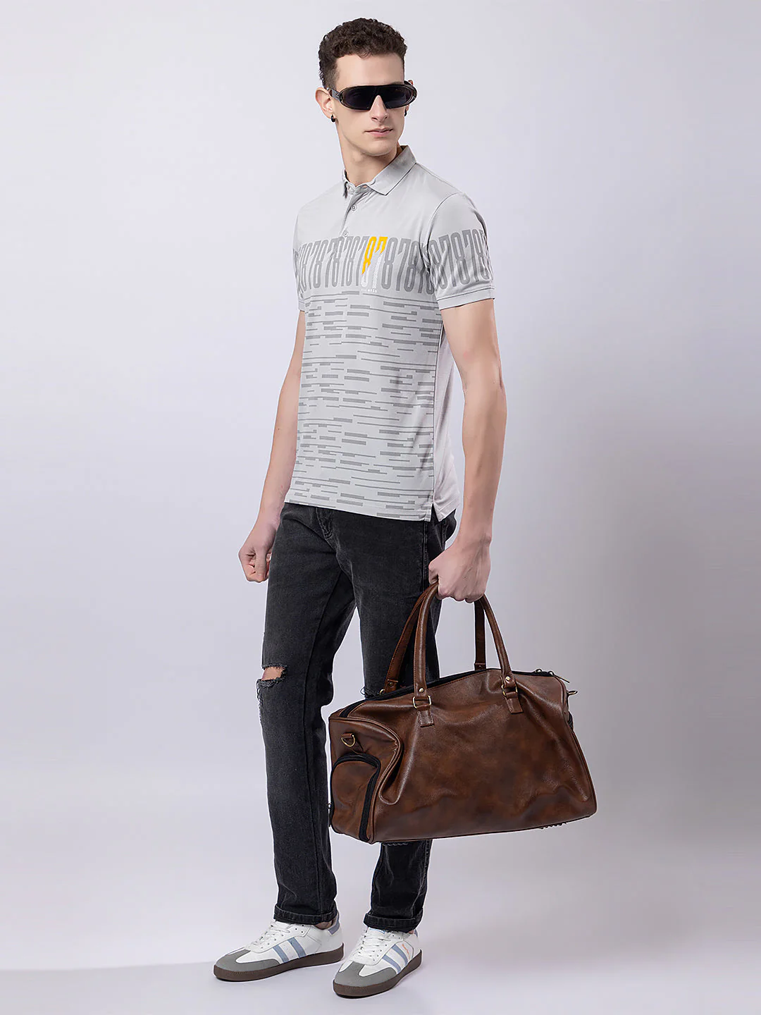 Men's Glitch-print Polo T-shirt - Image 6