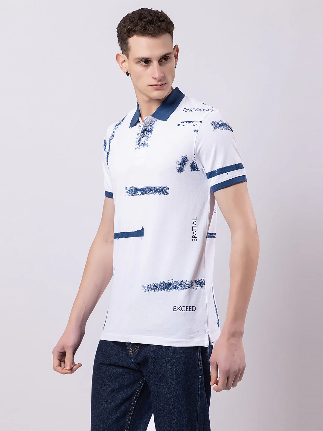 Men's Abstract-print Polo T-shirt - Image 10