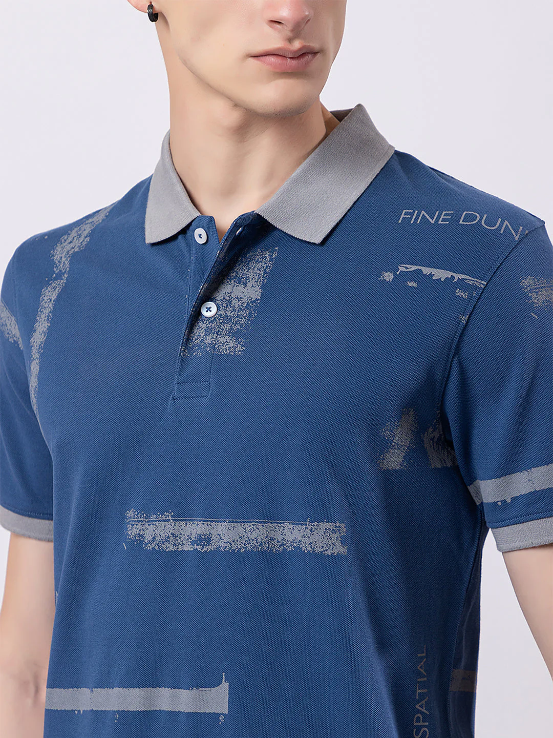 Men's Abstract-print Polo T-shirt - Image 3