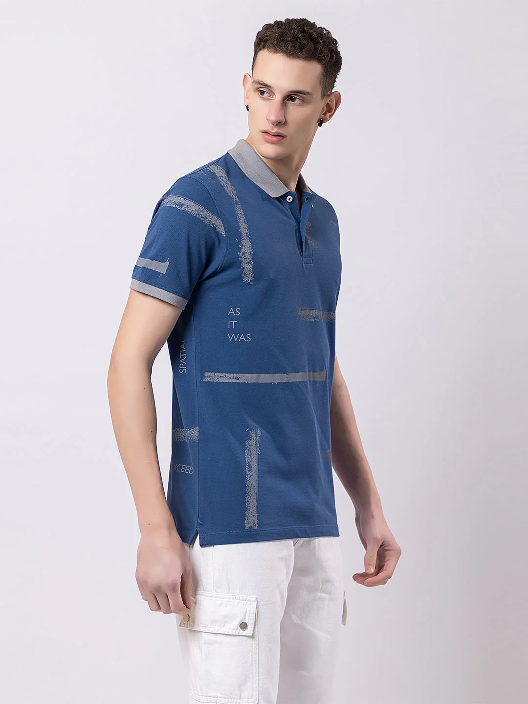 Men's Abstract-print Polo T-shirt - Image 4