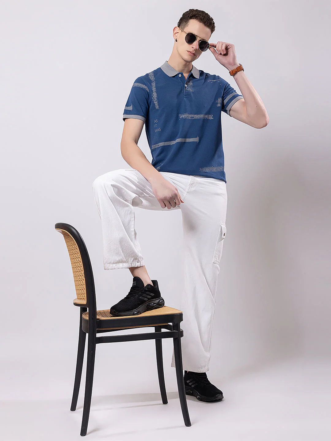 Men's Abstract-print Polo T-shirt - Image 5