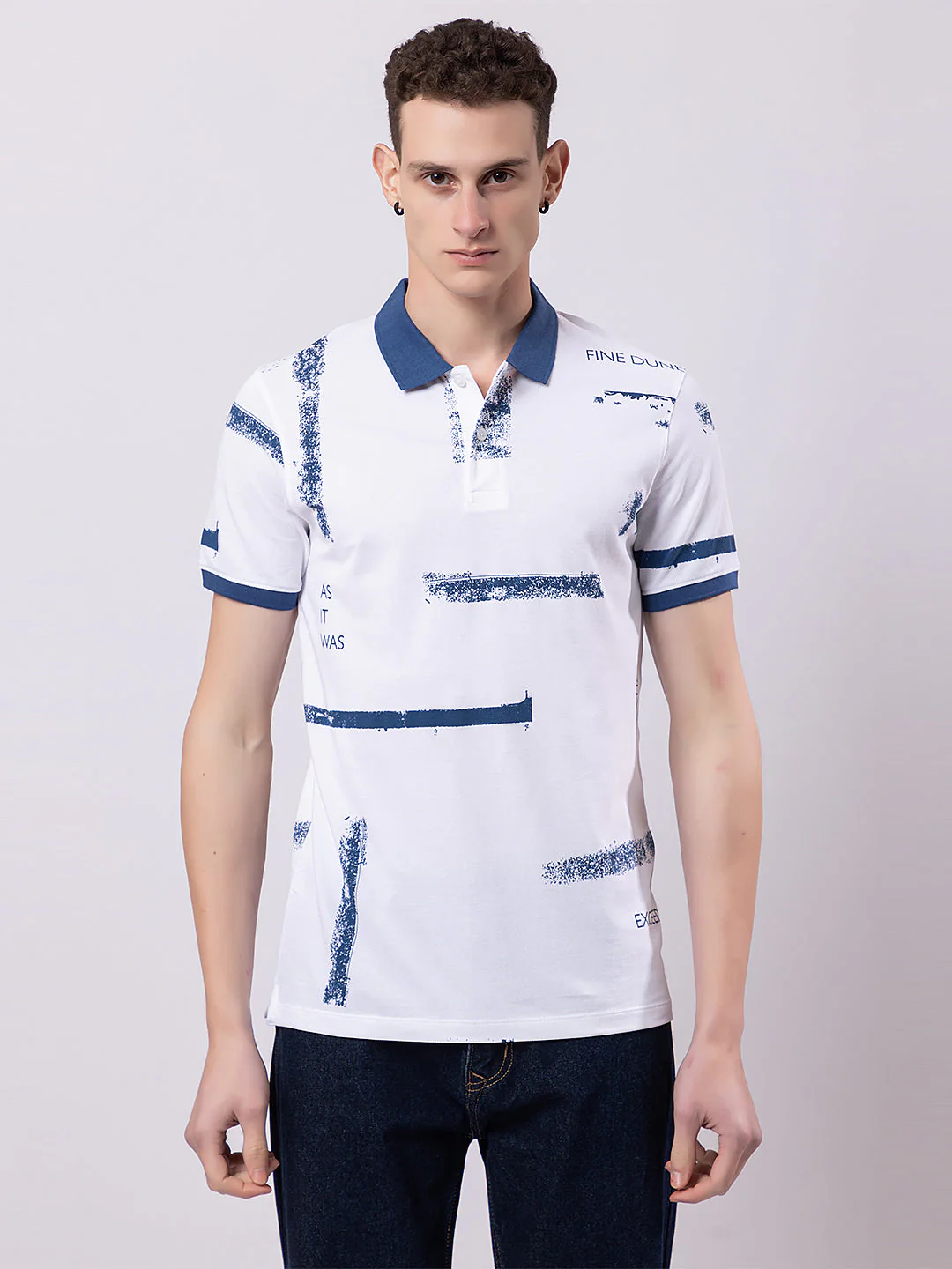 Men's Abstract-print Polo T-shirt - Image 7
