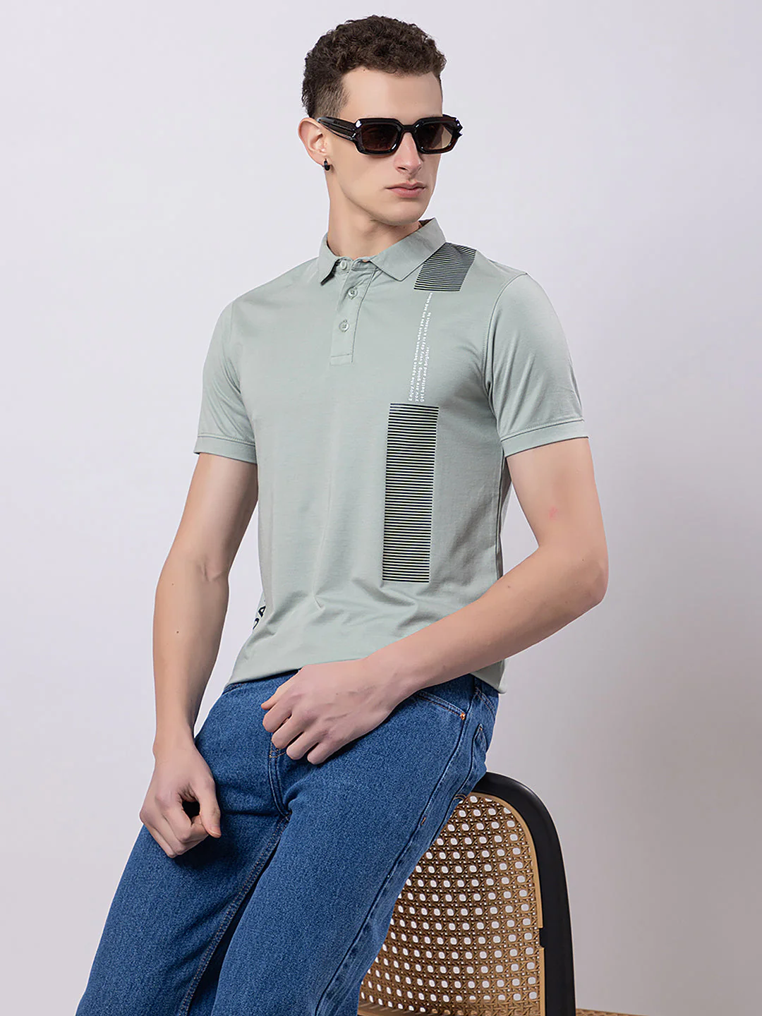 Men's Vertical Side-print Polo - Image 20