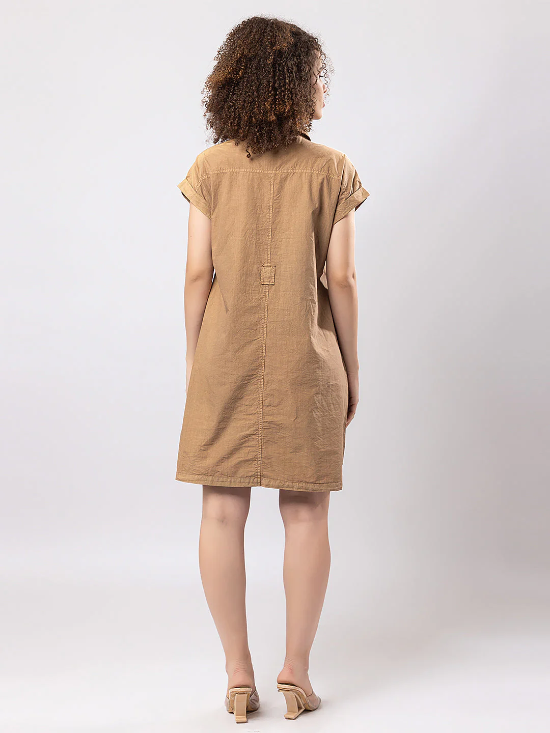 PRINTED Cotton SQUARE NECK 3/4 SLEEVES EXTRA LONG DRESS - Image 3
