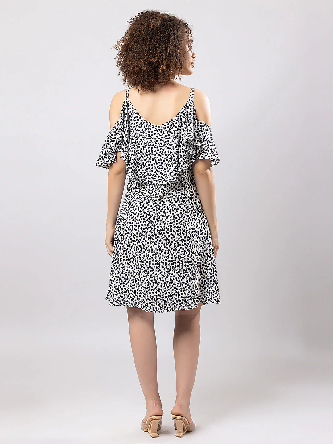 PRINTED RAYON SQUARE NECK 3/4 SLEEVES EXTRA LONG DRESS - Image 2