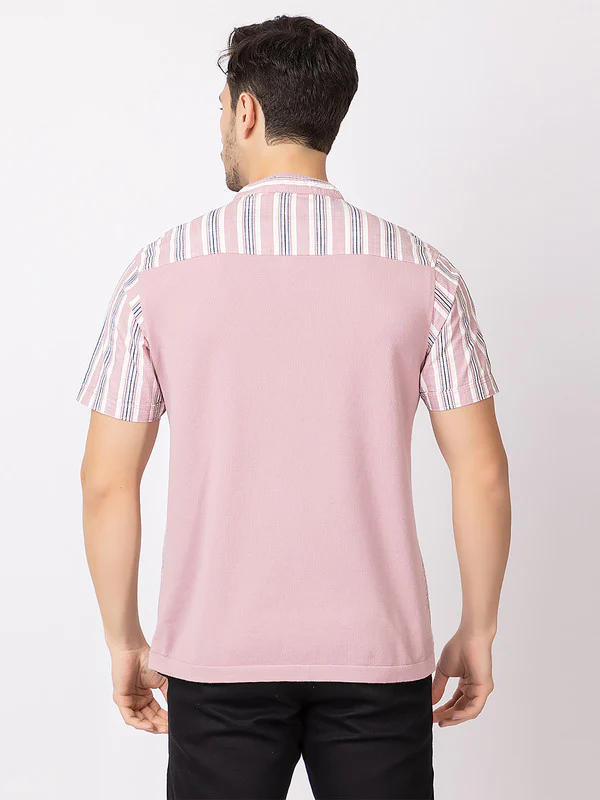 Men's Straight-stripe Half Kurta - Image 14