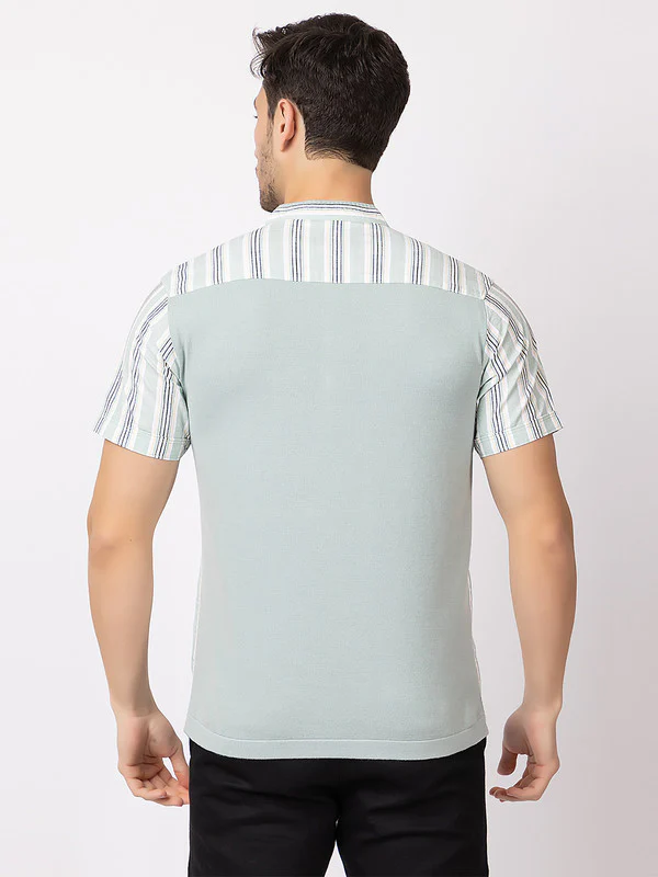 Men's Straight-stripe Half Kurta - Image 7