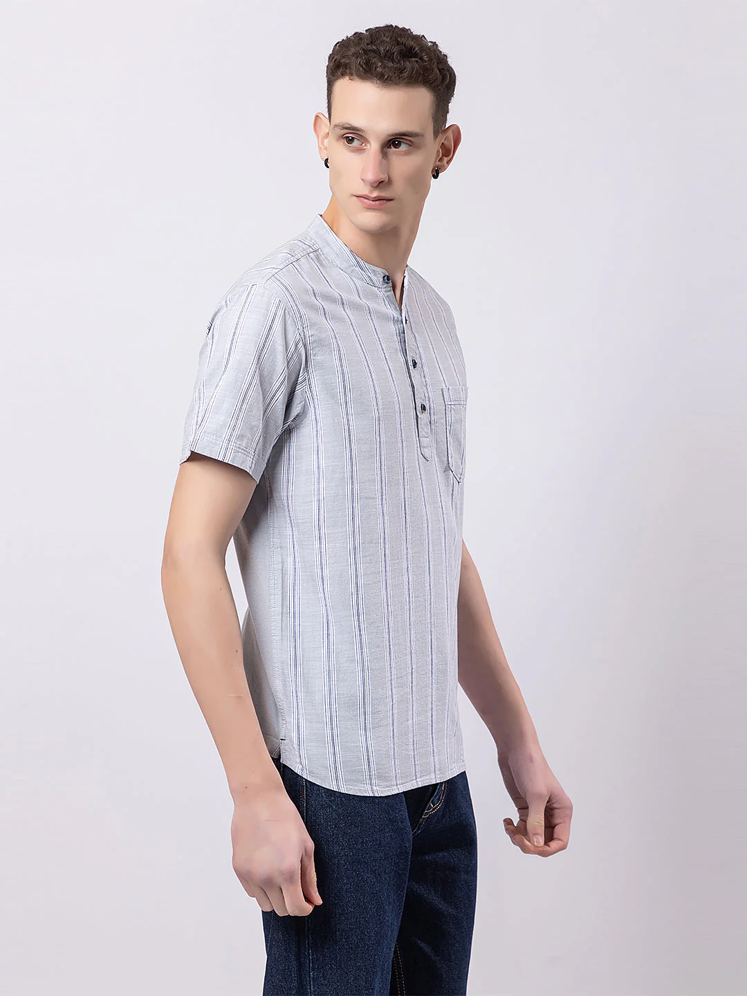 Straight Striped Knitted Kurta - Image 3
