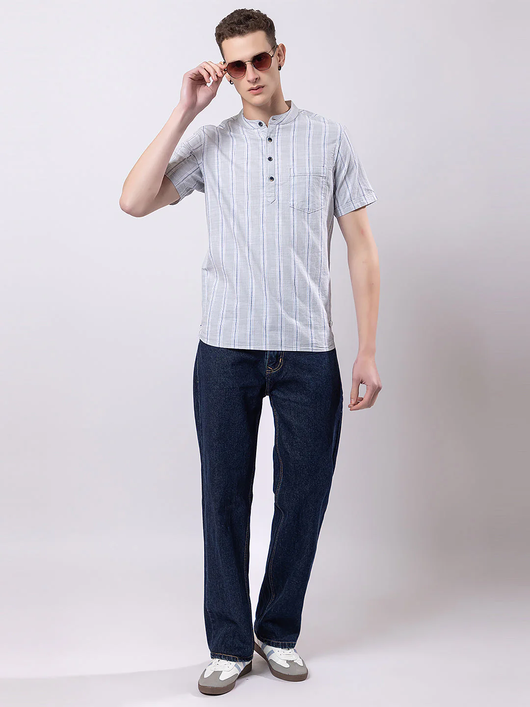 Straight Striped Knitted Kurta - Image 4