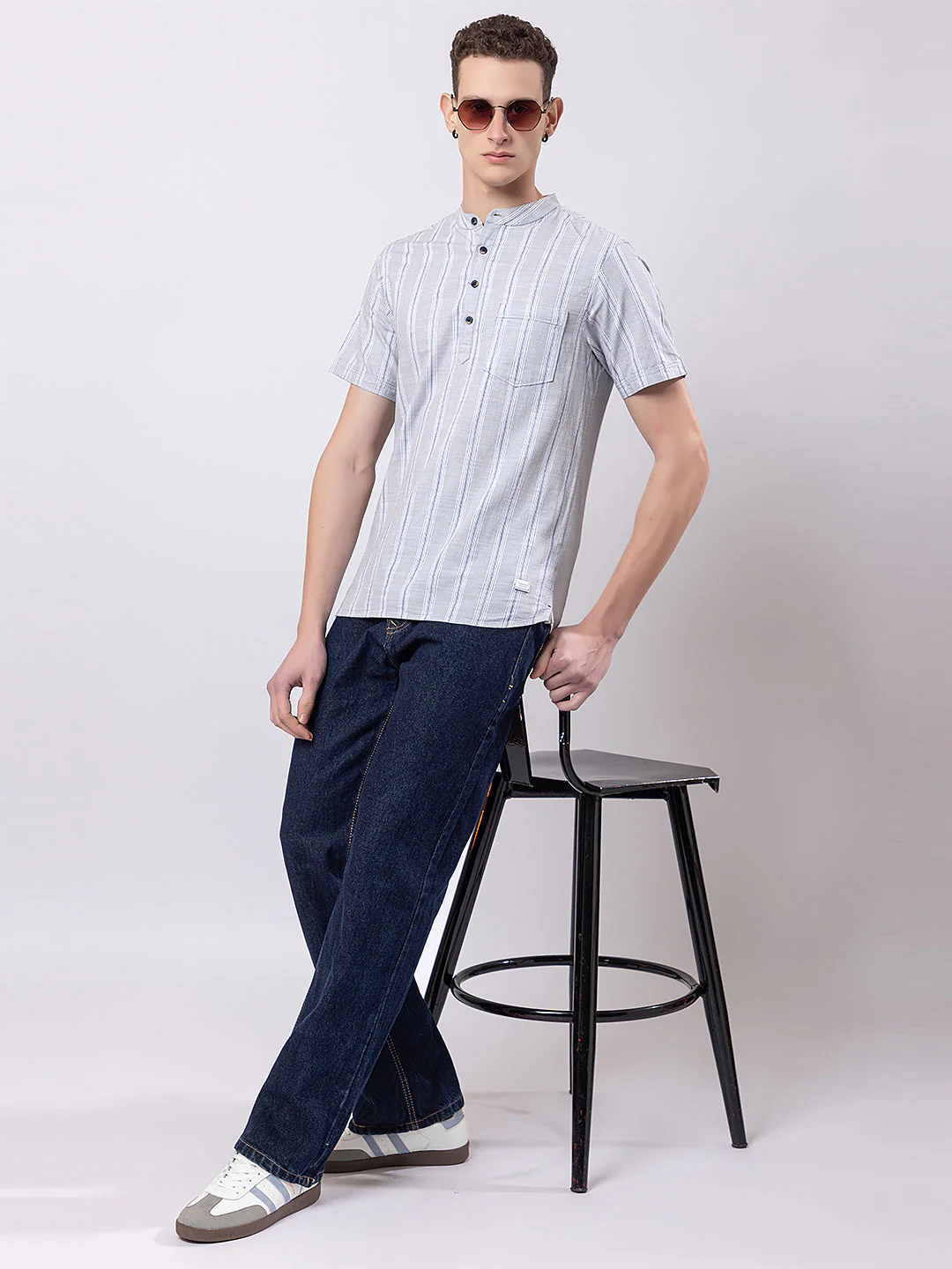Straight Striped Knitted Kurta - Image 7